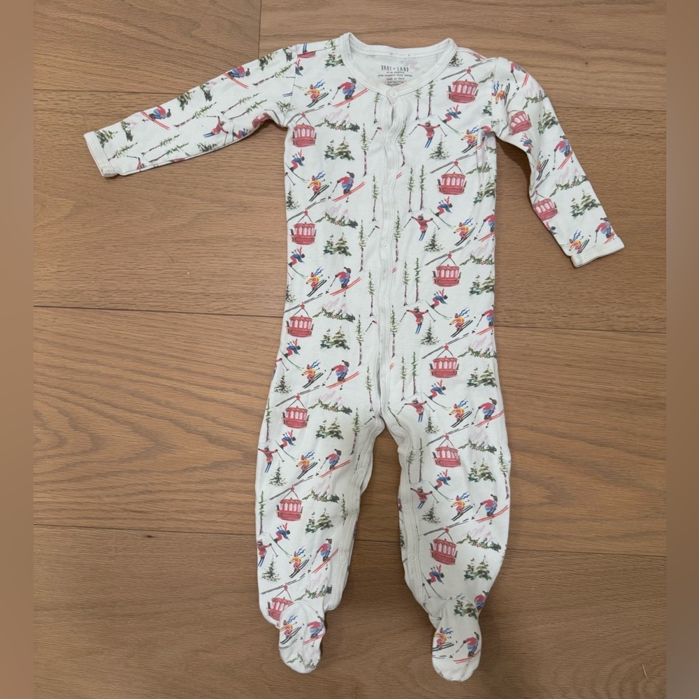 Hart + Land One Piece Pajamas in ski print, 12-18M